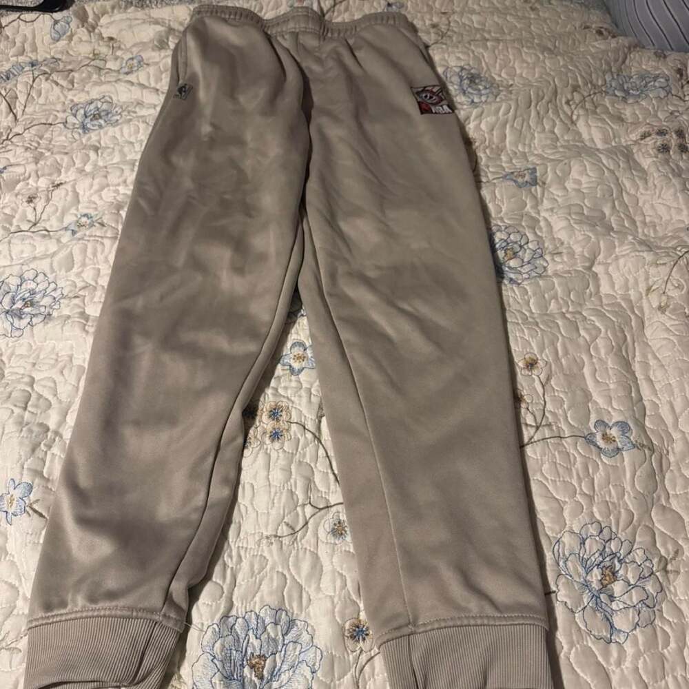 NBA Youth Jogger Sweatpants Light Brown Embroidered Logo Size 18-20